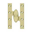 Deltana [OK5032B3UNL-R] Solid Brass Door Olive Knuckle Hinge - Right Handed - Polished Brass (Unlacquered) Finish - 5&quot; H x 3 1/4&quot; W