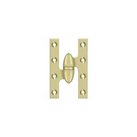 Deltana [OK5032B3UNL-L] Solid Brass Door Olive Knuckle Hinge - Left Handed - Polished Brass (Unlacquered) Finish - 5" H x 3 1/4" W