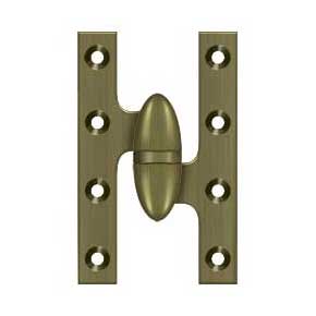 Deltana [OK5032B5-R] Solid Brass Door Olive Knuckle Hinge - Right Handed - Antique Brass Finish - Pair - 5" H x 3 1/4" W