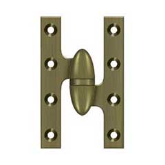 Deltana [OK5032B5-R] Solid Brass Door Olive Knuckle Hinge - Right Handed - Antique Brass Finish - Pair - 5&quot; H x 3 1/4&quot; W