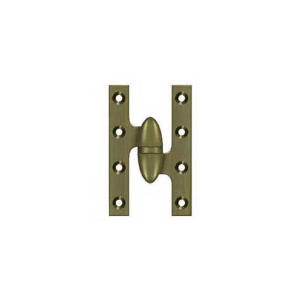 Deltana [OK5032B5-R] Solid Brass Door Olive Knuckle Hinge - Right Handed - Antique Brass Finish - Pair - 5&quot; H x 3 1/4&quot; W