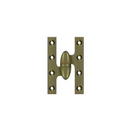 Deltana [OK5032B5-L] Solid Brass Door Olive Knuckle Hinge - Left Handed - Antique Brass Finish - 5&quot; H x 3 1/4&quot; W