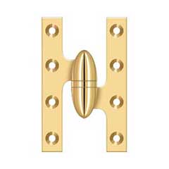 Deltana [OK5032BCR003-R] Solid Brass Door Olive Knuckle Hinge - Right Handed - Polished Brass (PVD) Finish - 5&quot; H x 3 1/4&quot; W