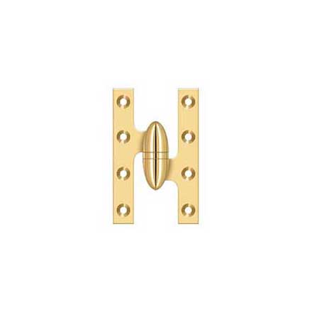 Deltana [OK5032BCR003-R] Solid Brass Door Olive Knuckle Hinge - Right Handed - Polished Brass (PVD) Finish - 5" H x 3 1/4" W