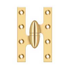 Deltana [OK5032BCR003-L] Solid Brass Door Olive Knuckle Hinge - Left Handed - Polished Brass (PVD) Finish - 5&quot; H x 3 1/4&quot; W