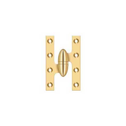 Deltana [OK5032BCR003-L] Solid Brass Door Olive Knuckle Hinge - Left Handed - Polished Brass (PVD) Finish - 5&quot; H x 3 1/4&quot; W