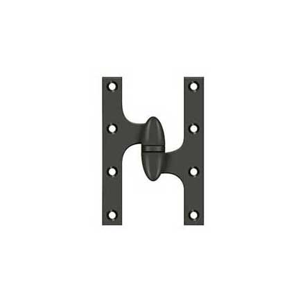 Deltana [OK6040B10B-R] Solid Brass Door Olive Knuckle Hinge - Right Handed - Oil Rubbed Bronze Finish - Pair - 6&quot; H x 4&quot; W