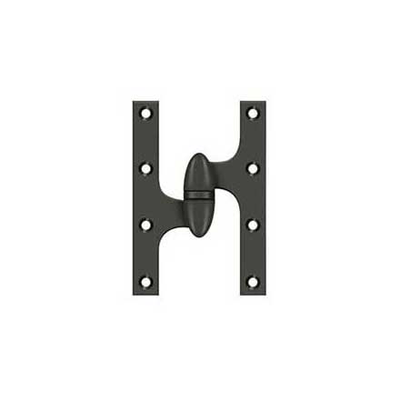 Deltana [OK6040B10B-L] Solid Brass Door Olive Knuckle Hinge - Left Handed - Oil Rubbed Bronze Finish - 6&quot; H x 4&quot; W