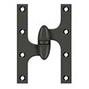 Deltana [OK6040B10B-L] Solid Brass Door Olive Knuckle Hinge - Left Handed - Oil Rubbed Bronze Finish - Pair - 6&quot; H x 4&quot; W