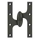 Deltana [OK6040B10B-L] Solid Brass Door Olive Knuckle Hinge - Left Handed - Oil Rubbed Bronze Finish - 6" H x 4" W