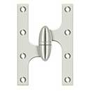 Deltana [OK6040B14-L] Solid Brass Door Olive Knuckle Hinge - Left Handed - Polished Nickel Finish - Pair - 6" H x 4" W