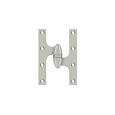 Deltana [OK6040B15-R] Solid Brass Door Olive Knuckle Hinge - Right Handed - Brushed Nickel Finish - 6&quot; H x 4&quot; W