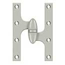 Deltana [OK6040B15-R] Solid Brass Door Olive Knuckle Hinge - Right Handed - Brushed Nickel Finish - Pair - 6&quot; H x 4&quot; W