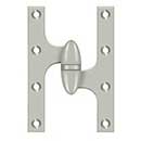 Deltana [OK6040B15-R] Solid Brass Door Olive Knuckle Hinge - Right Handed - Brushed Nickel Finish - 6&quot; H x 4&quot; W