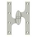 Deltana [OK6040B15-L] Solid Brass Door Olive Knuckle Hinge - Left Handed - Brushed Nickel Finish - Pair - 6" H x 4" W