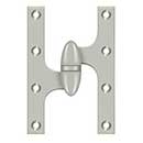 Deltana [OK6040B15-L] Solid Brass Door Olive Knuckle Hinge - Left Handed - Brushed Nickel Finish - 6&quot; H x 4&quot; W