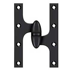 Deltana [OK6040B19-R] Solid Brass Door Olive Knuckle Hinge - Right Handed - Paint Black Finish - 6&quot; H x 4&quot; W