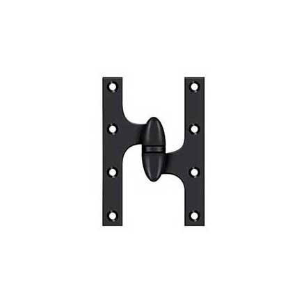 Deltana [OK6040B19-R] Solid Brass Door Olive Knuckle Hinge - Right Handed - Paint Black Finish - 6&quot; H x 4&quot; W