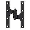 Deltana [OK6040B19-R] Solid Brass Door Olive Knuckle Hinge - Right Handed - Paint Black Finish - Pair - 6" H x 4" W