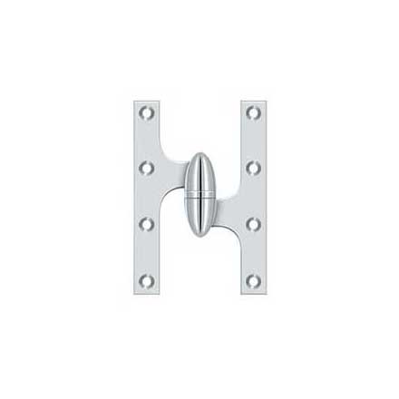 Deltana [OK6040B26-R] Solid Brass Door Olive Knuckle Hinge - Right Handed - Polished Chrome Finish - 6&quot; H x 4&quot; W