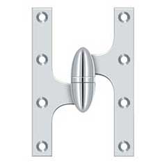 Deltana [OK6040B26-L] Solid Brass Door Olive Knuckle Hinge - Left Handed - Polished Chrome Finish - 6&quot; H x 4&quot; W