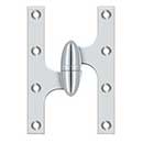 Deltana [OK6040B26-L] Solid Brass Door Olive Knuckle Hinge - Left Handed - Polished Chrome Finish - 6&quot; H x 4&quot; W