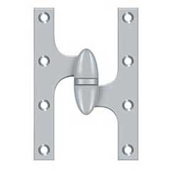 Deltana [OK6040B26D-R] Solid Brass Door Olive Knuckle Hinge - Right Handed - Brushed Chrome Finish - 6&quot; H x 4&quot; W