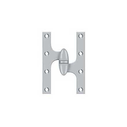 Deltana [OK6040B26D-R] Solid Brass Door Olive Knuckle Hinge - Right Handed - Brushed Chrome Finish - 6&quot; H x 4&quot; W