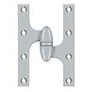 Deltana [OK6040B26D-R] Solid Brass Door Olive Knuckle Hinge - Right Handed - Brushed Chrome Finish - Pair - 6&quot; H x 4&quot; W