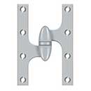 Deltana [OK6040B26D-L] Solid Brass Door Olive Knuckle Hinge - Left Handed - Brushed Chrome Finish - Pair - 6" H x 4" W