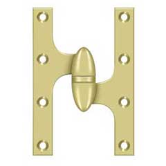 Deltana [OK6040B3-R] Solid Brass Door Olive Knuckle Hinge - Right Handed - Polished Brass Finish - 6&quot; H x 4&quot; W