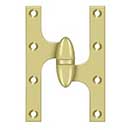 Deltana [OK6040B3-R] Solid Brass Door Olive Knuckle Hinge - Right Handed - Polished Brass Finish - Pair - 6" H x 4" W