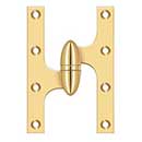 Deltana [OK6040BCR003-L] Solid Brass Door Olive Knuckle Hinge - Left Handed - Polished Brass (PVD) Finish - 6&quot; H x 4&quot; W