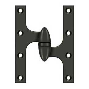 Deltana [OK6045B10B-R] Solid Brass Door Olive Knuckle Hinge - Right Handed - Oil Rubbed Bronze Finish - Pair - 6" H x 4 1/2" W