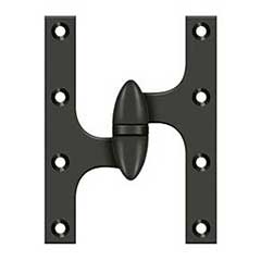 Deltana [OK6045B10B-L] Solid Brass Door Olive Knuckle Hinge - Left Handed - Oil Rubbed Bronze Finish - Pair - 6&quot; H x 4 1/2&quot; W