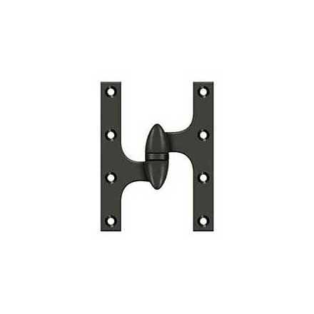 Deltana [OK6045B10B-L] Solid Brass Door Olive Knuckle Hinge - Left Handed - Oil Rubbed Bronze Finish - Pair - 6&quot; H x 4 1/2&quot; W