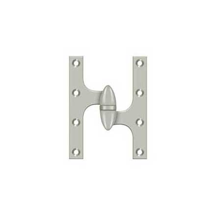 Deltana [OK6045B15-R] Solid Brass Door Olive Knuckle Hinge - Right Handed - Brushed Nickel Finish - 6&quot; H x 4 1/2&quot; W