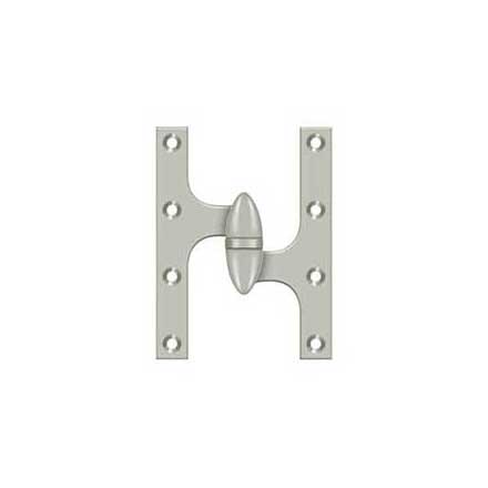 Deltana [OK6045B15-R] Solid Brass Door Olive Knuckle Hinge - Right Handed - Brushed Nickel Finish - 6&quot; H x 4 1/2&quot; W