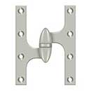 Deltana [OK6045B15-L] Solid Brass Door Olive Knuckle Hinge - Left Handed - Brushed Nickel Finish - 6&quot; H x 4 1/2&quot; W