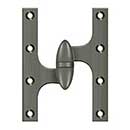 Deltana [OK6045B15A-L] Solid Brass Door Olive Knuckle Hinge - Left Handed - Antique Nickel Finish - Pair - 6&quot; H x 4 1/2&quot; W