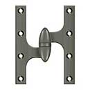 Deltana [OK6045B15A-L] Solid Brass Door Olive Knuckle Hinge - Left Handed - Antique Nickel Finish - 6&quot; H x 4 1/2&quot; W