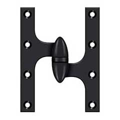 Deltana [OK6045B19-R] Solid Brass Door Olive Knuckle Hinge - Right Handed - Paint Black Finish - 6&quot; H x 4 1/2&quot; W