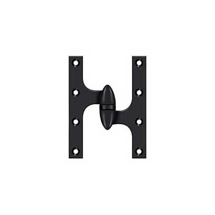 Deltana [OK6045B19-R] Solid Brass Door Olive Knuckle Hinge - Right Handed - Paint Black Finish - 6&quot; H x 4 1/2&quot; W