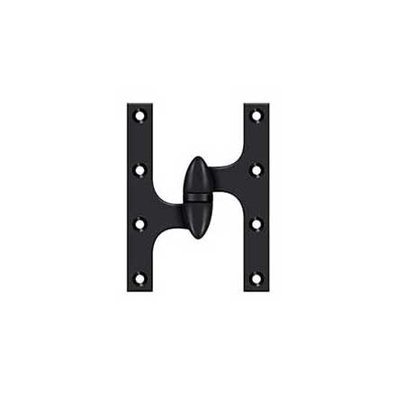 Deltana [OK6045B19-L] Solid Brass Door Olive Knuckle Hinge - Left Handed - Paint Black Finish - Pair - 6&quot; H x 4 1/2&quot; W