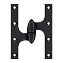 Deltana [OK6045B19-L] Solid Brass Door Olive Knuckle Hinge - Left Handed - Paint Black Finish - 6" H x 4 1/2" W