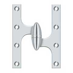 Deltana [OK6045B26-R] Solid Brass Door Olive Knuckle Hinge - Right Handed - Polished Chrome Finish - 6&quot; H x 4 1/2&quot; W