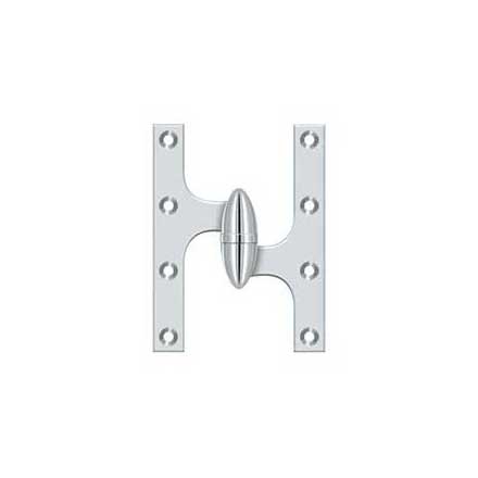 Deltana [OK6045B26-R] Solid Brass Door Olive Knuckle Hinge - Right Handed - Polished Chrome Finish - 6&quot; H x 4 1/2&quot; W