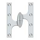 Deltana [OK6045B26-L] Solid Brass Door Olive Knuckle Hinge - Left Handed - Polished Chrome Finish - Pair - 6" H x 4 1/2" W