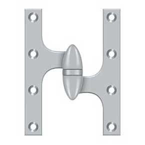 Deltana [OK6045B26D-R] Solid Brass Door Olive Knuckle Hinge - Right Handed - Brushed Chrome Finish - Pair - 6" H x 4 1/2" W