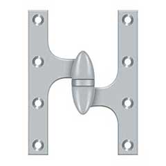Deltana [OK6045B26D-R] Solid Brass Door Olive Knuckle Hinge - Right Handed - Brushed Chrome Finish - 6&quot; H x 4 1/2&quot; W